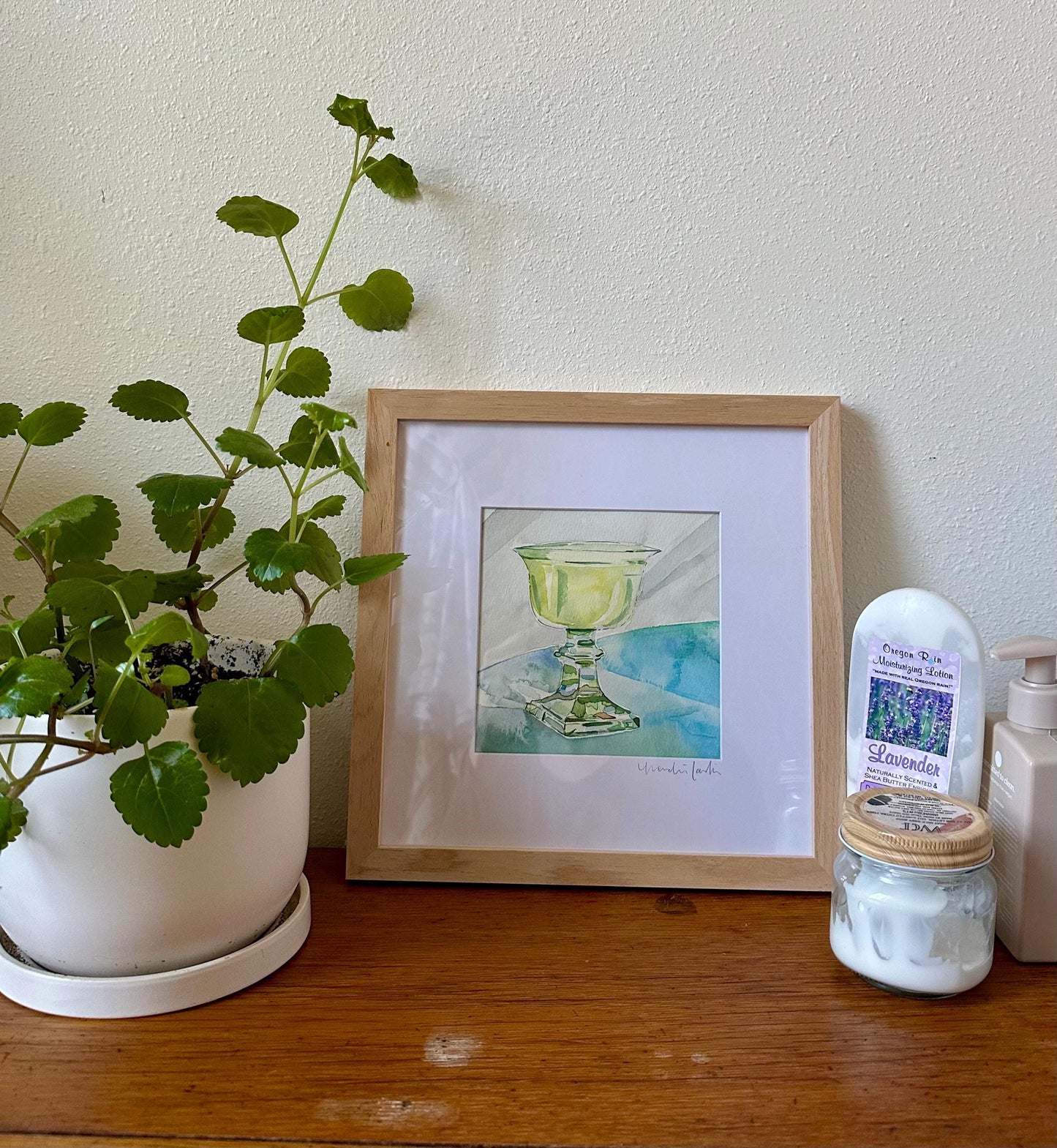 Limoncello Still Life – Original Framed Watercolor Painting, Kitchen Art