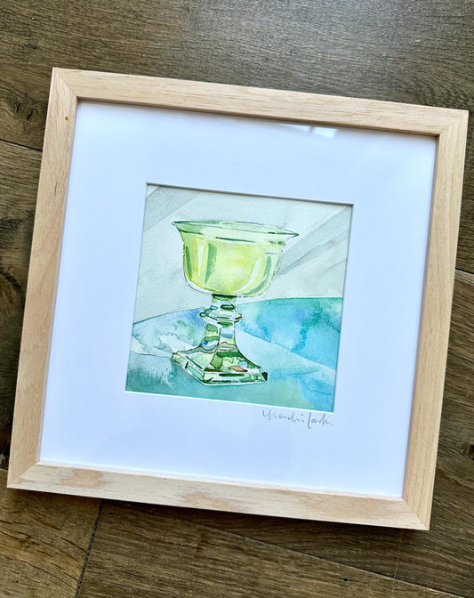 Limoncello Still Life – Original Framed Watercolor Painting, Kitchen Art