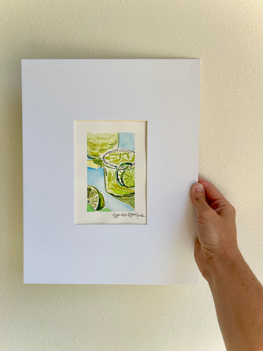 Lime Margarita, Original Watercolor & Ink