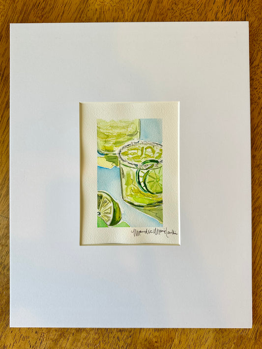 Lime Margarita, Original Watercolor & Ink