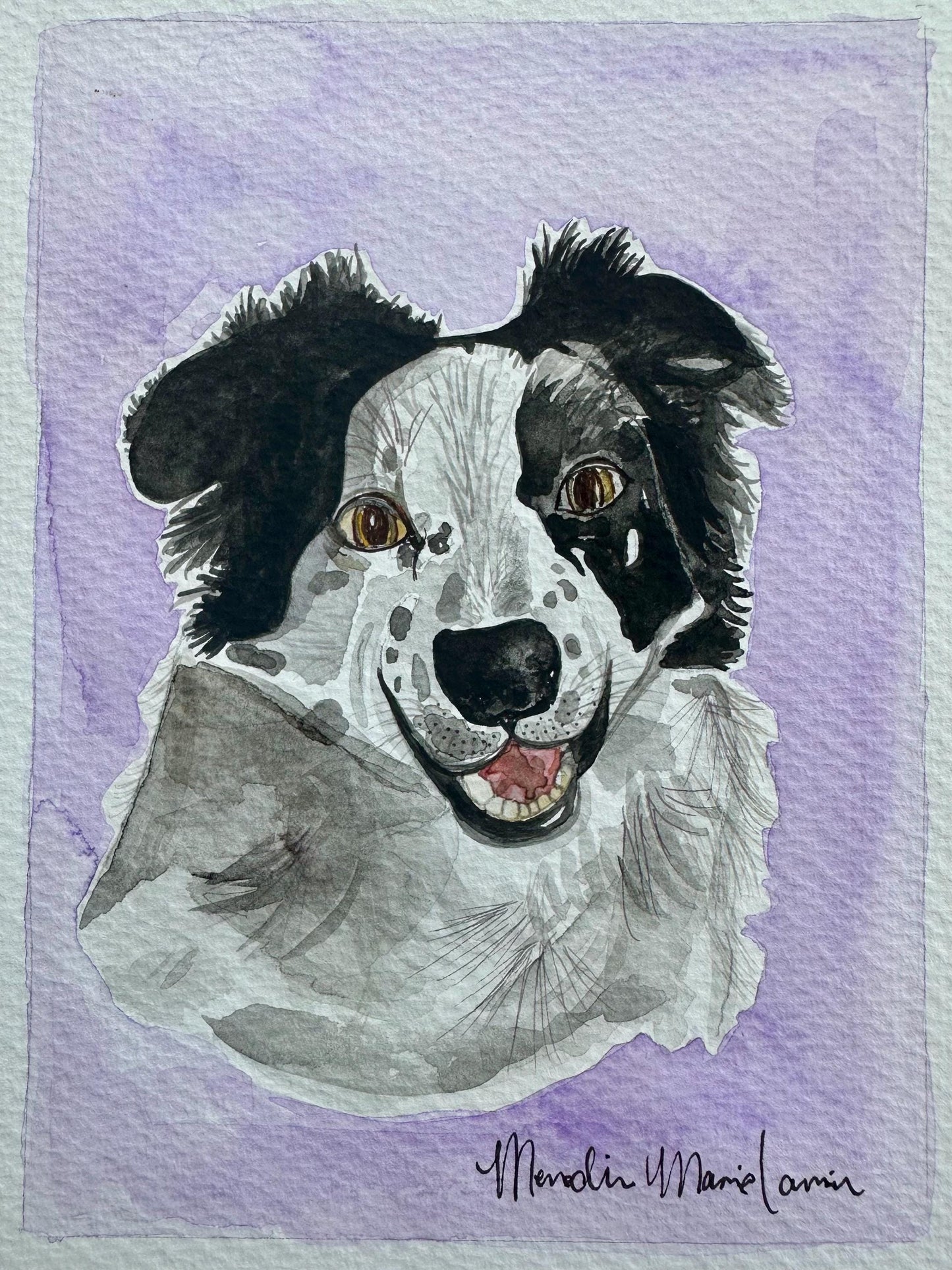 Custom Pet Portrait in Watercolor & Ink