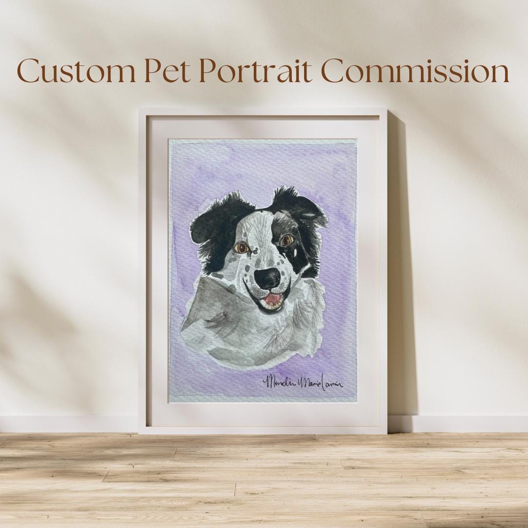 Custom Pet Portrait in Watercolor & Ink
