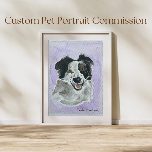 Custom Pet Portrait in Watercolor & Ink
